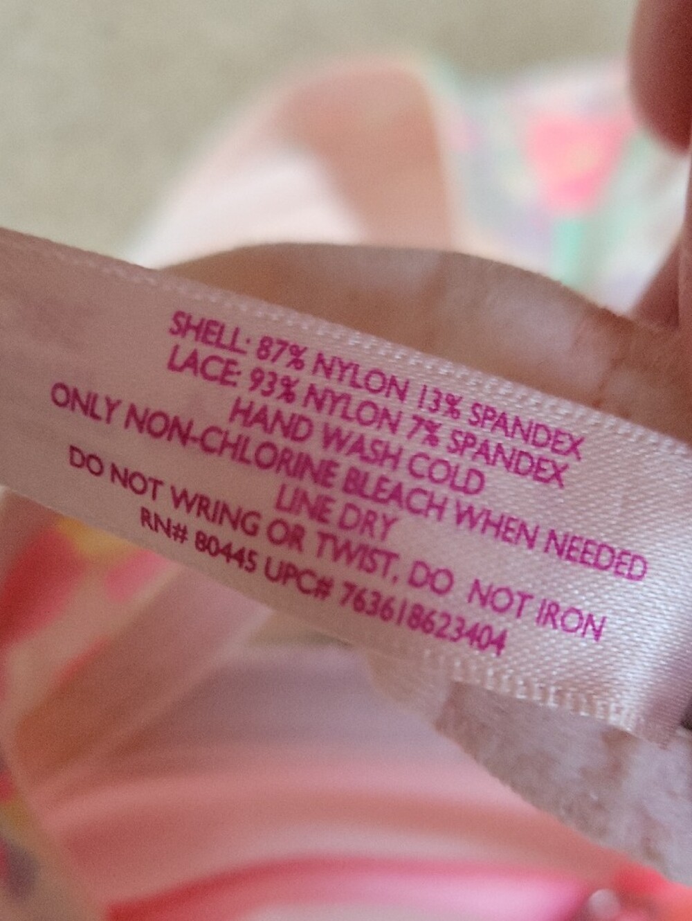Candie's Pink Lace Floral Push-Up Bra Size 38C Underwire Nylon Spandex - Picture 8 of 8